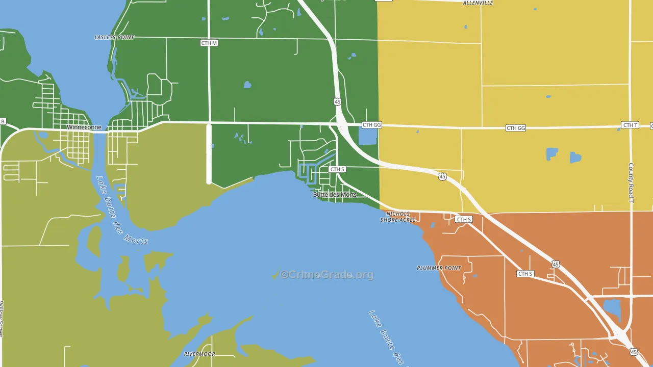 54927, WI Map of Vehicle Theft Rates