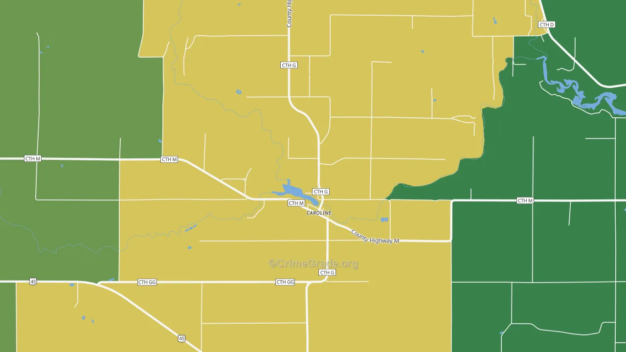 54928, WI Map of Vehicle Theft Rates