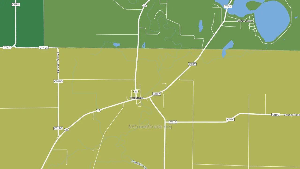 54933, WI Map of Vehicle Theft Rates