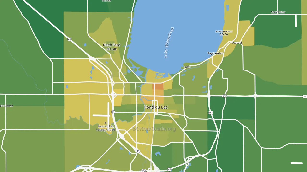 54937, WI Map of Vehicle Theft Rates