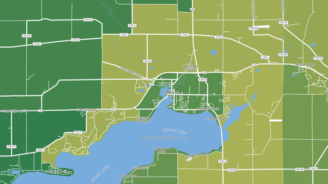 54941, WI Map of Vehicle Theft Rates