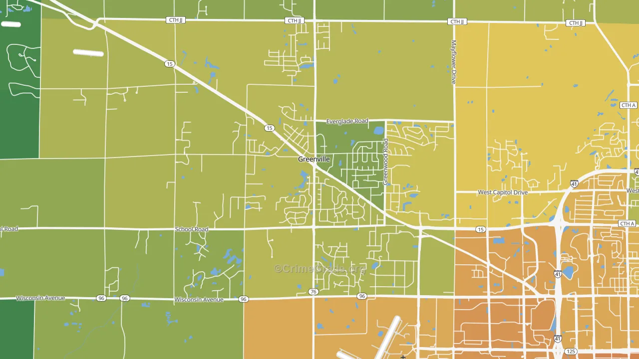 54942, WI Map of Vehicle Theft Rates