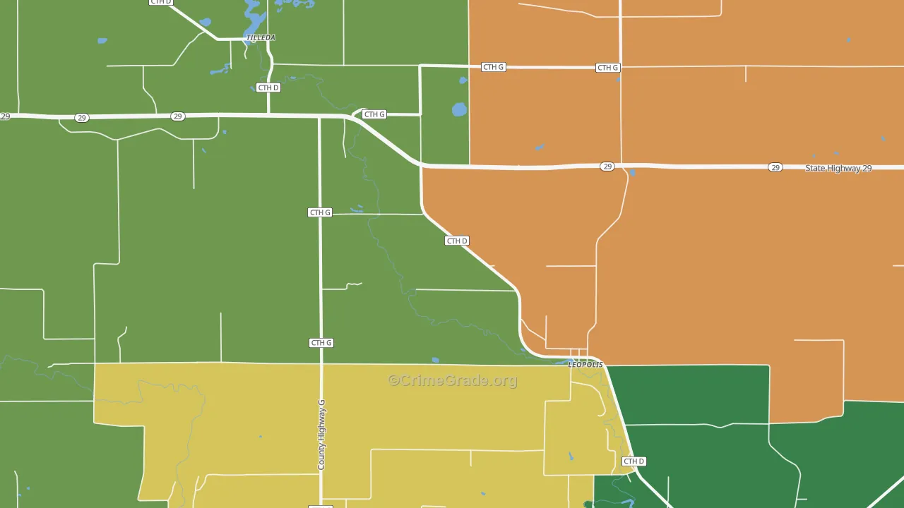 54948, WI Map of Vehicle Theft Rates