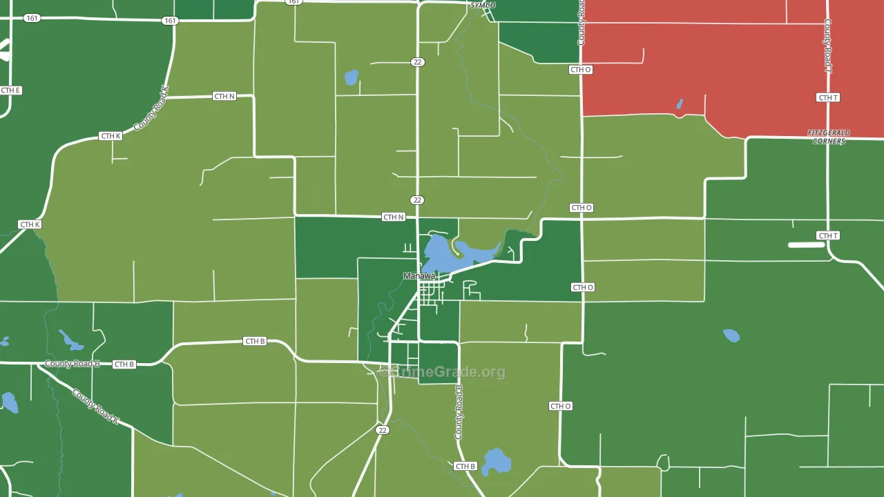 54949, WI Map of Vehicle Theft Rates
