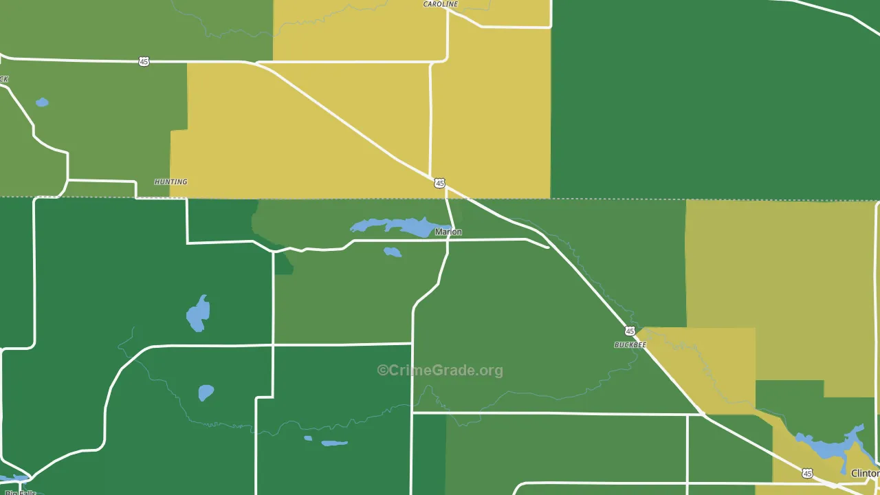 54950, WI Map of Vehicle Theft Rates