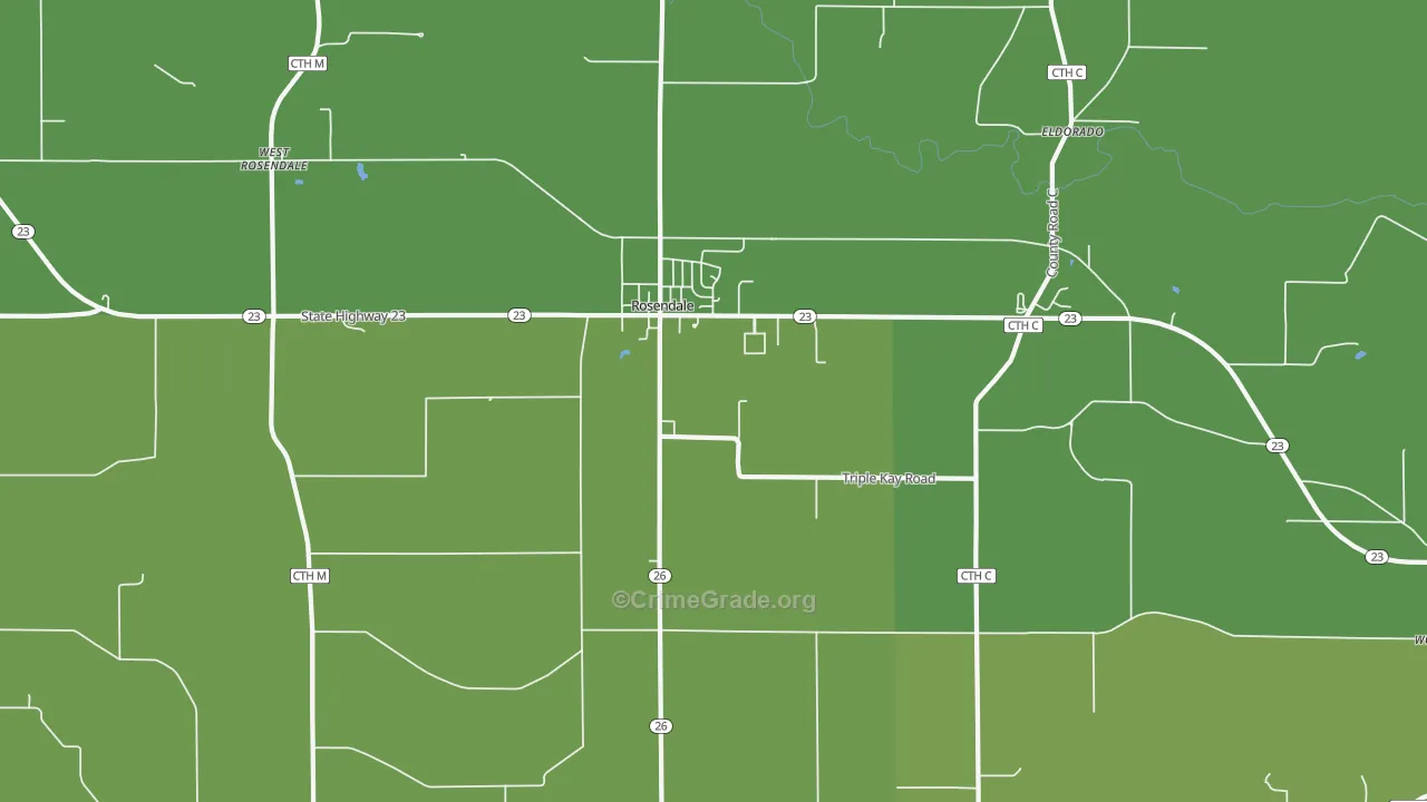 54974, WI Map of Vehicle Theft Rates