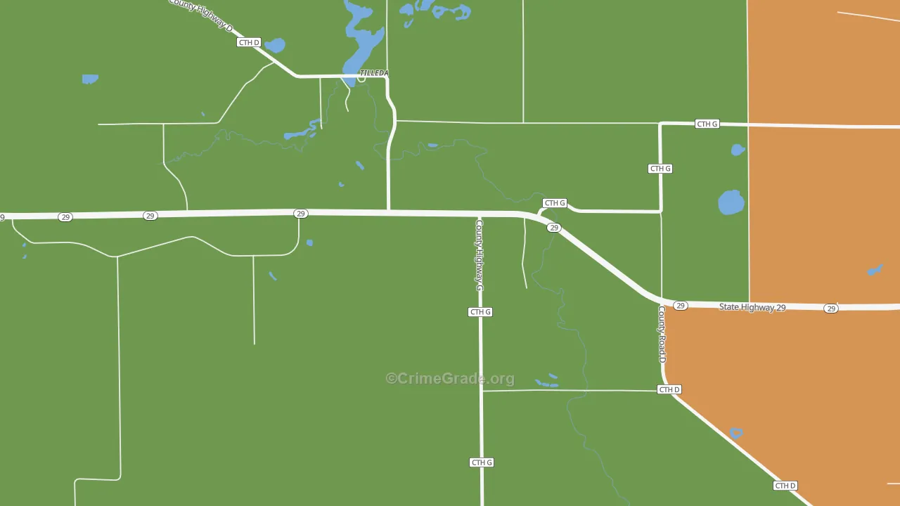 54978, WI Map of Vehicle Theft Rates