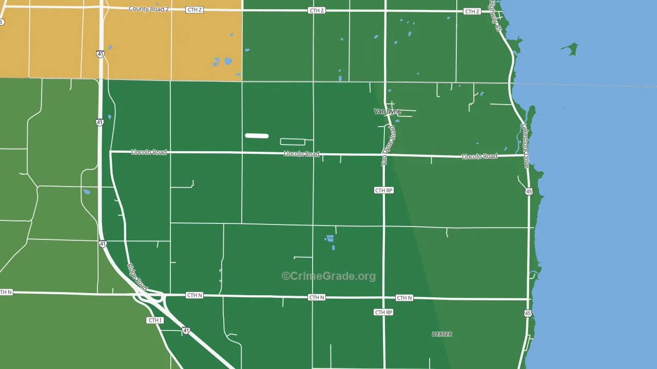 54979, WI Map of Vehicle Theft Rates
