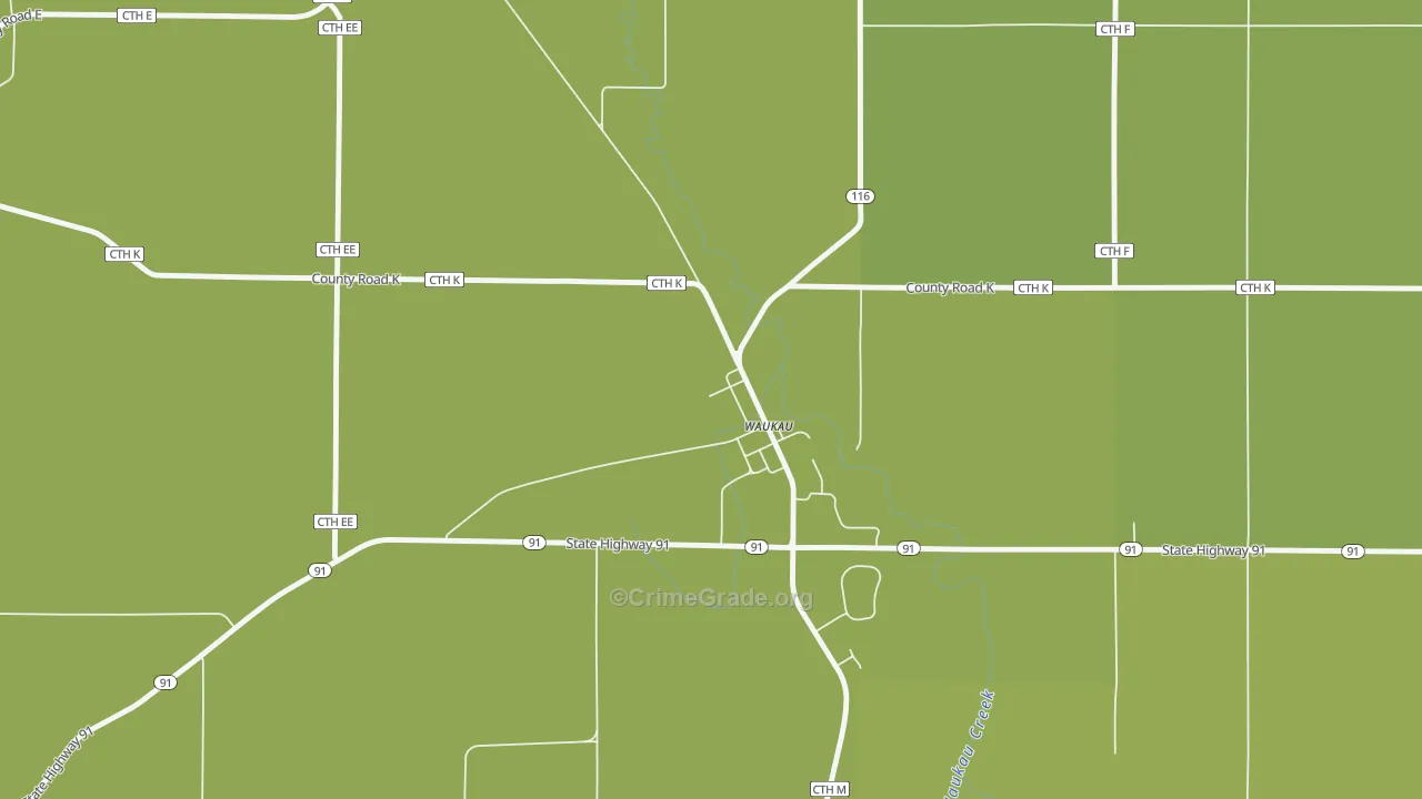 54980, WI Map of Vehicle Theft Rates