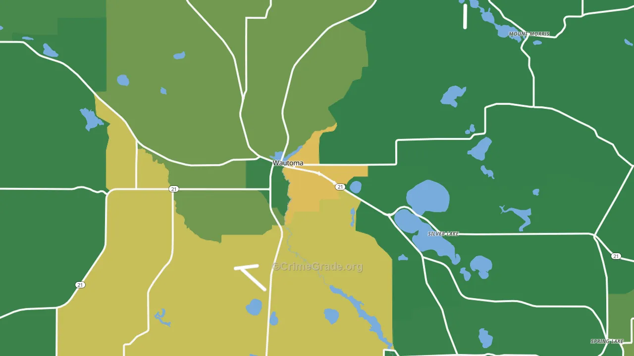 54982, WI Map of Vehicle Theft Rates