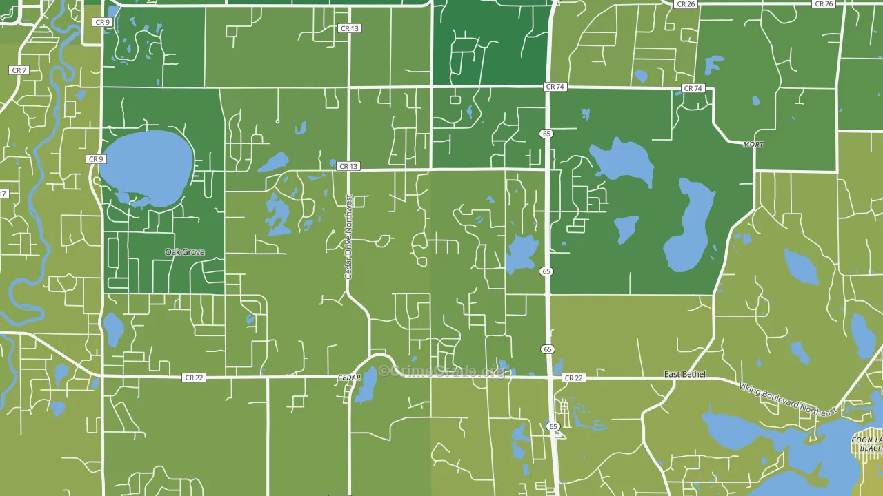 55011, MN Map of Vehicle Theft Rates