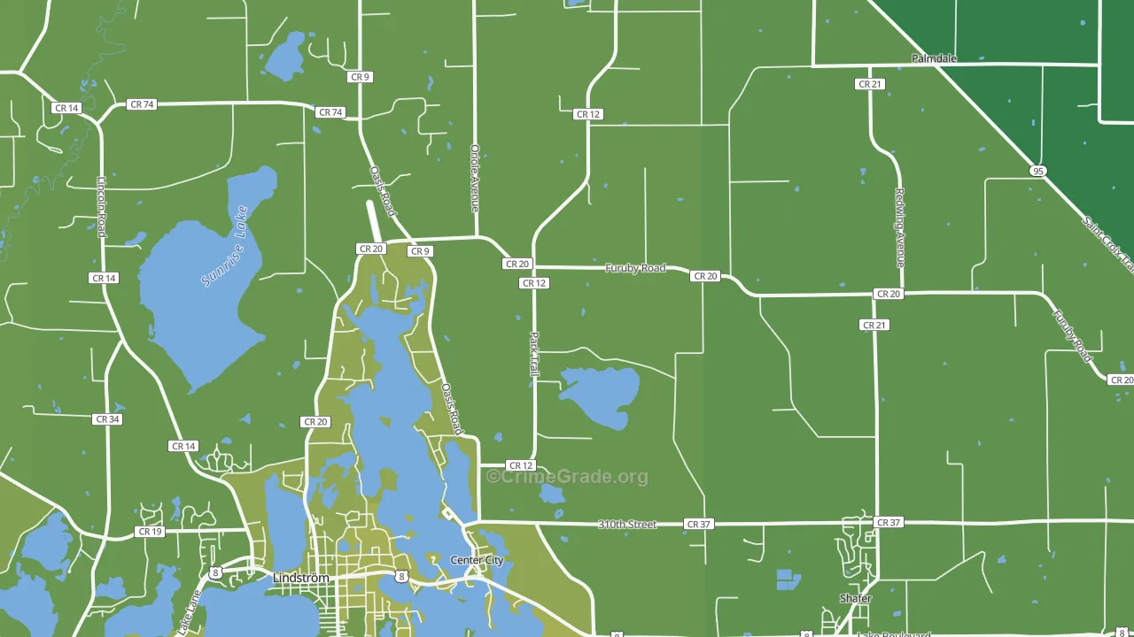 55012, MN Map of Vehicle Theft Rates