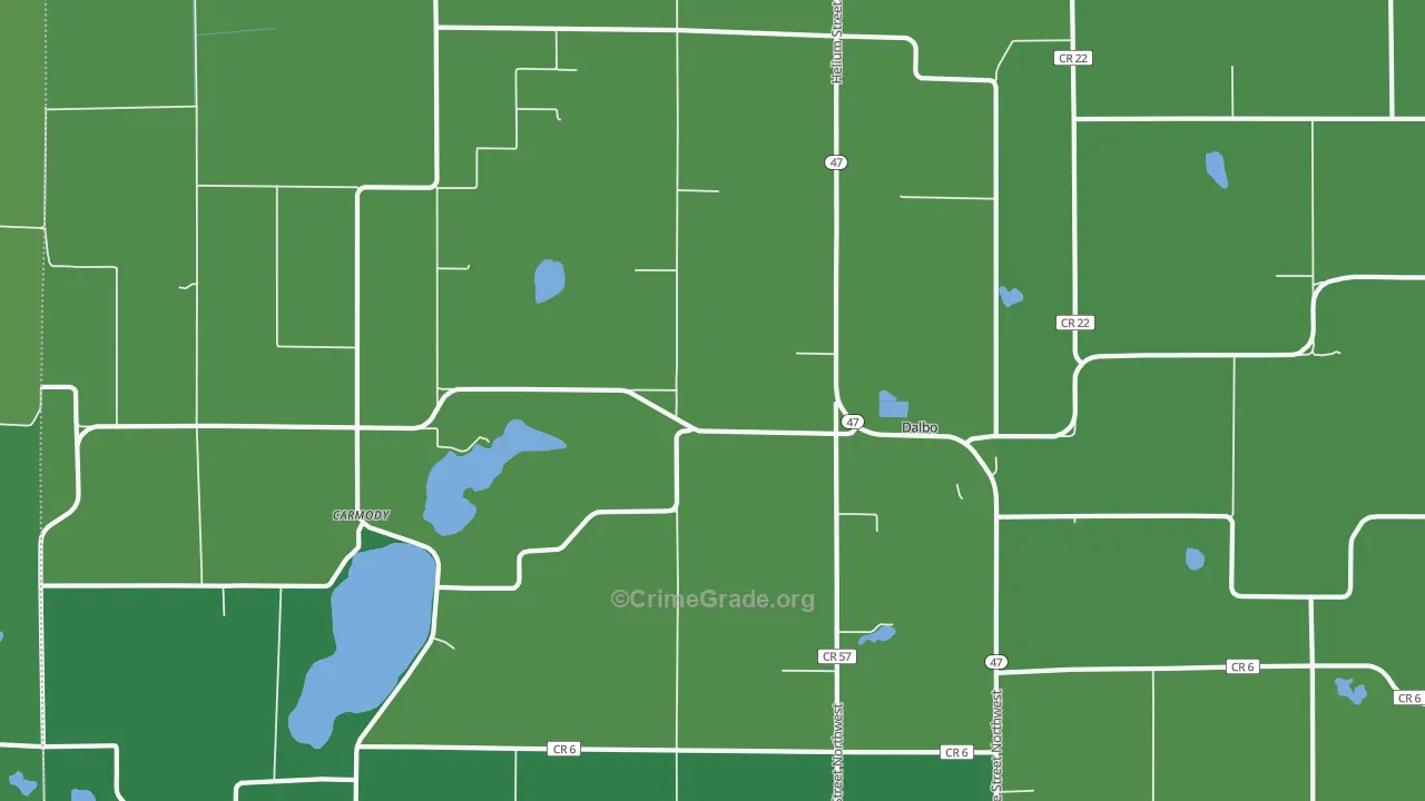 55017, MN Map of Vehicle Theft Rates
