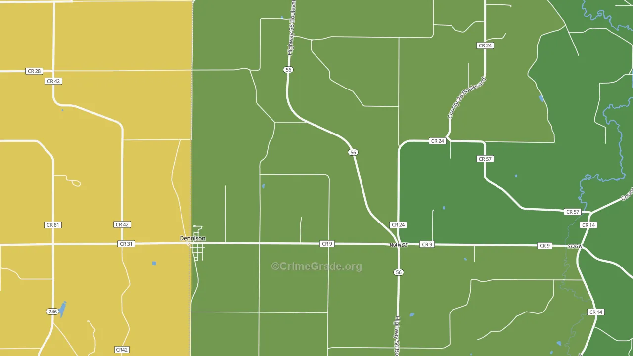 55018, MN Map of Vehicle Theft Rates