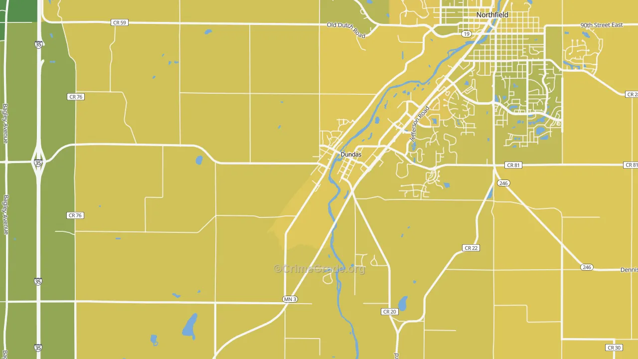 55019, MN Map of Vehicle Theft Rates