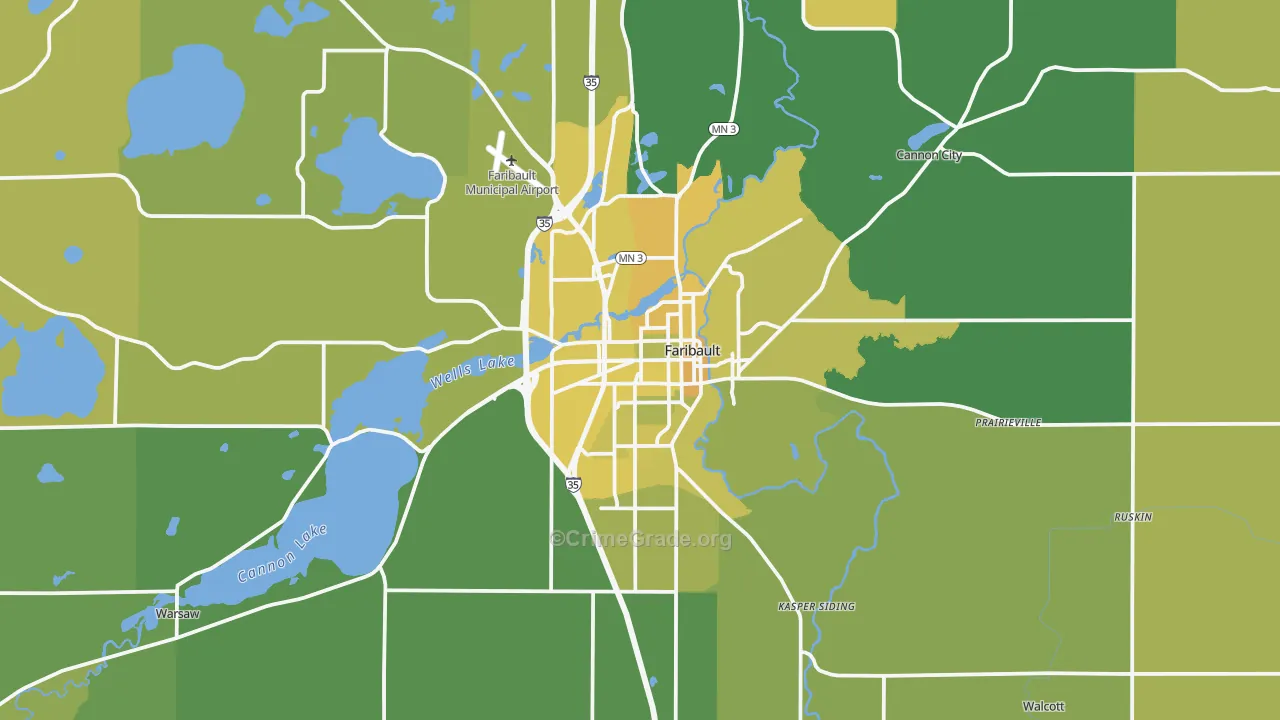 55021, MN Map of Vehicle Theft Rates