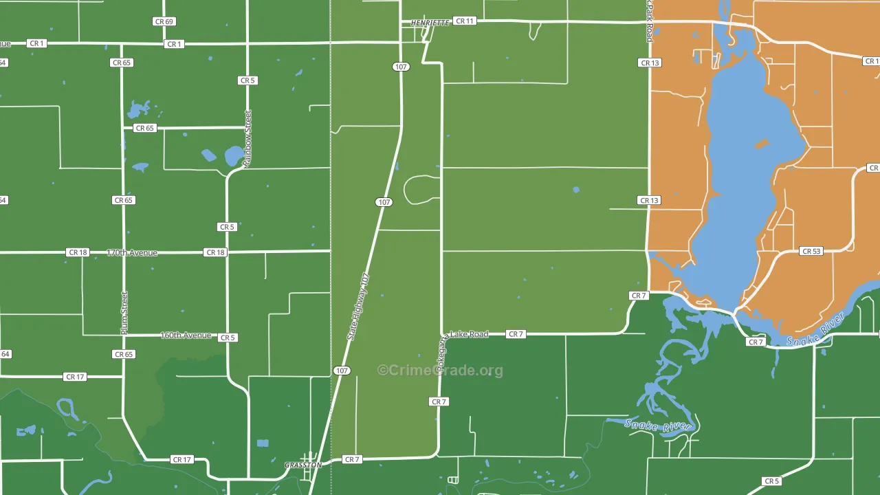 55030, MN Map of Vehicle Theft Rates