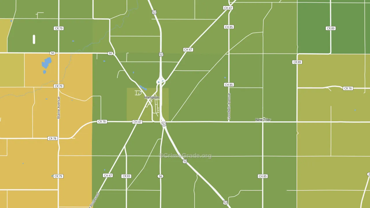 55031, MN Map of Vehicle Theft Rates