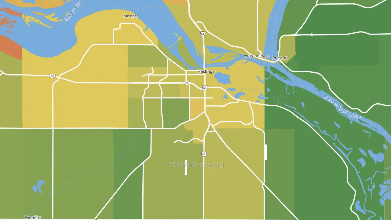 55033, MN Map of Vehicle Theft Rates