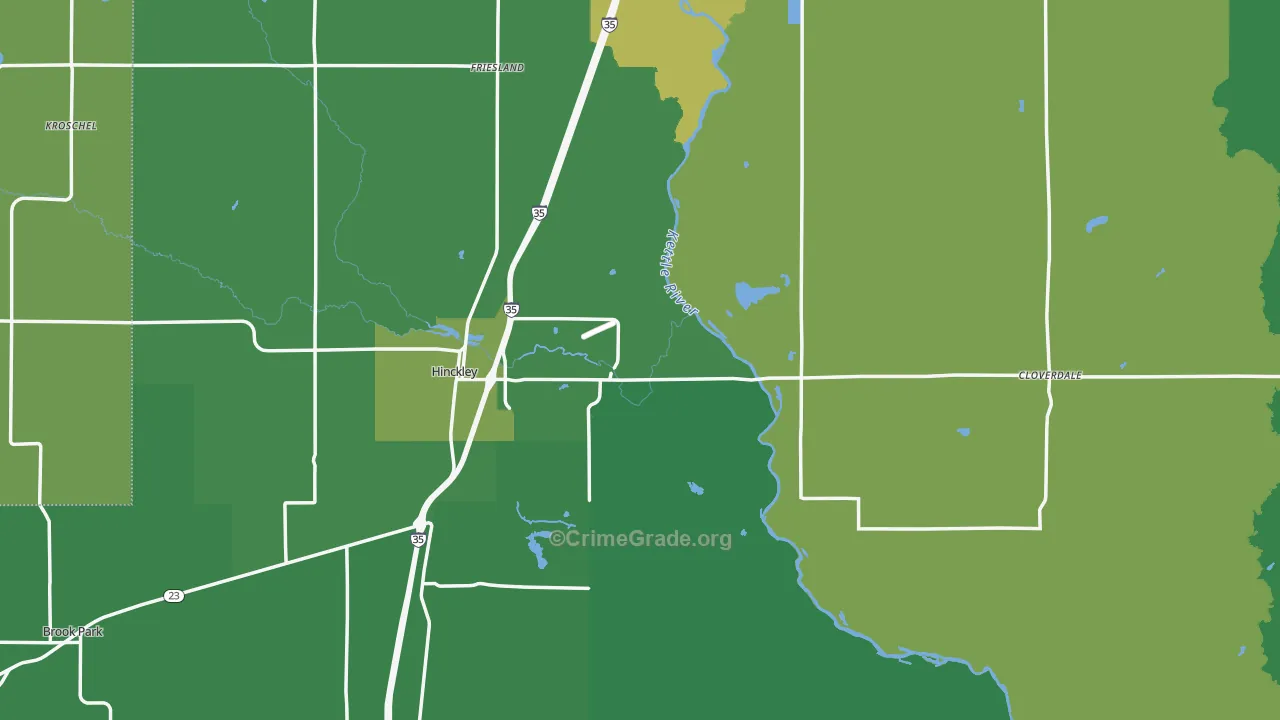 55037, MN Map of Vehicle Theft Rates