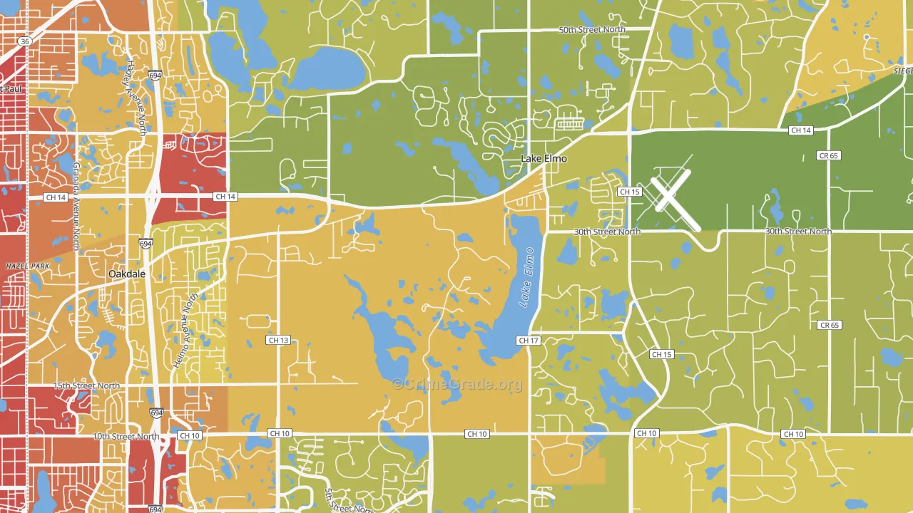 55042, MN Map of Vehicle Theft Rates