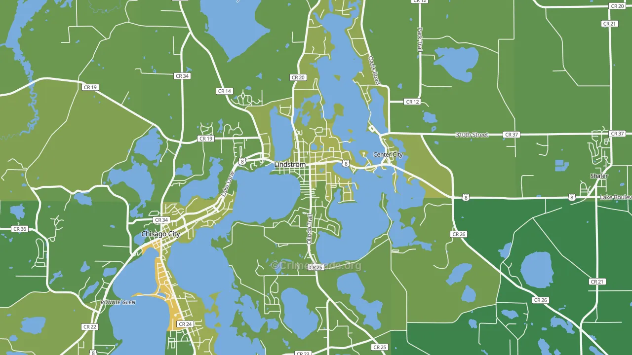 55045, MN Map of Vehicle Theft Rates
