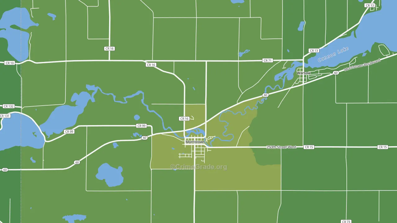 55052, MN Map of Vehicle Theft Rates
