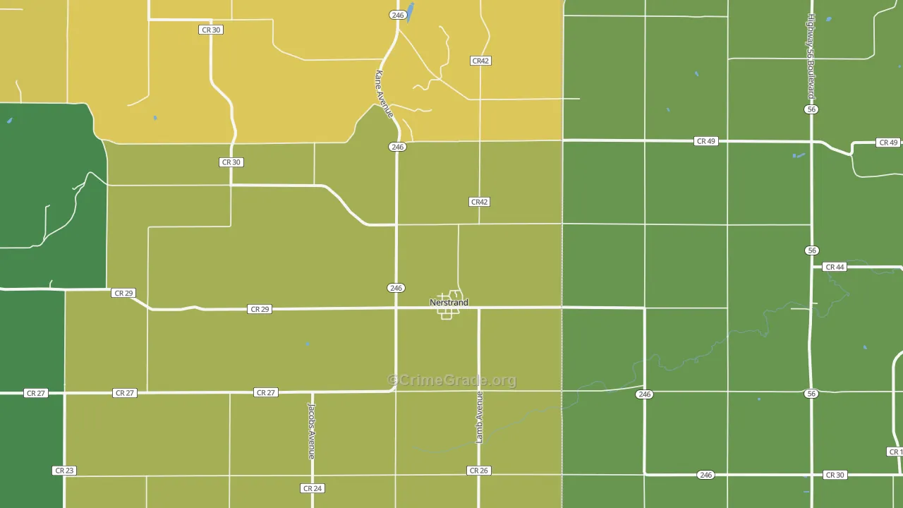 55053, MN Map of Vehicle Theft Rates
