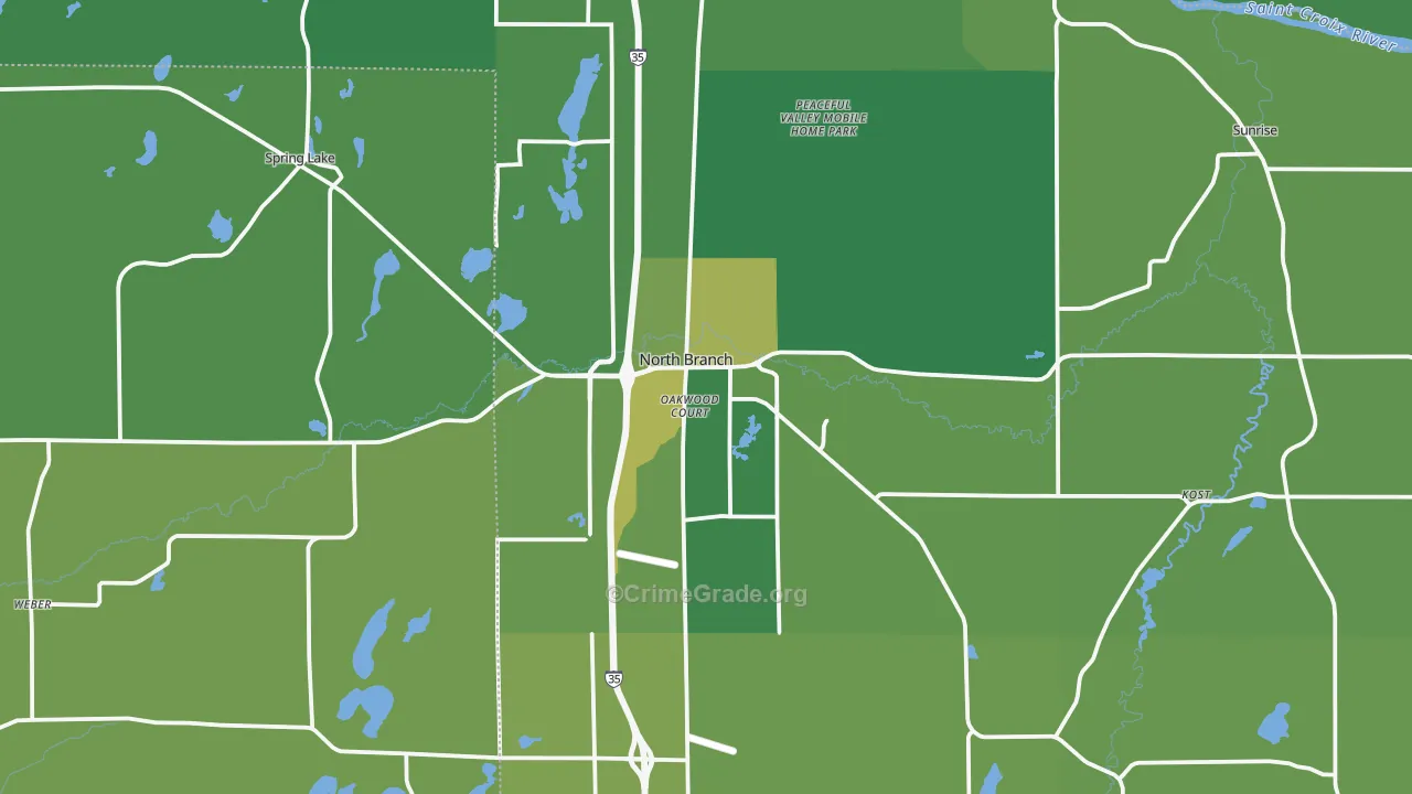 55056, MN Map of Vehicle Theft Rates