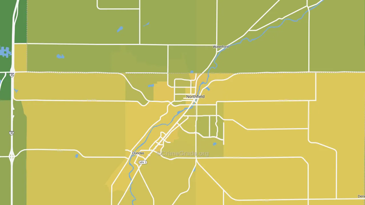 55057, MN Map of Vehicle Theft Rates