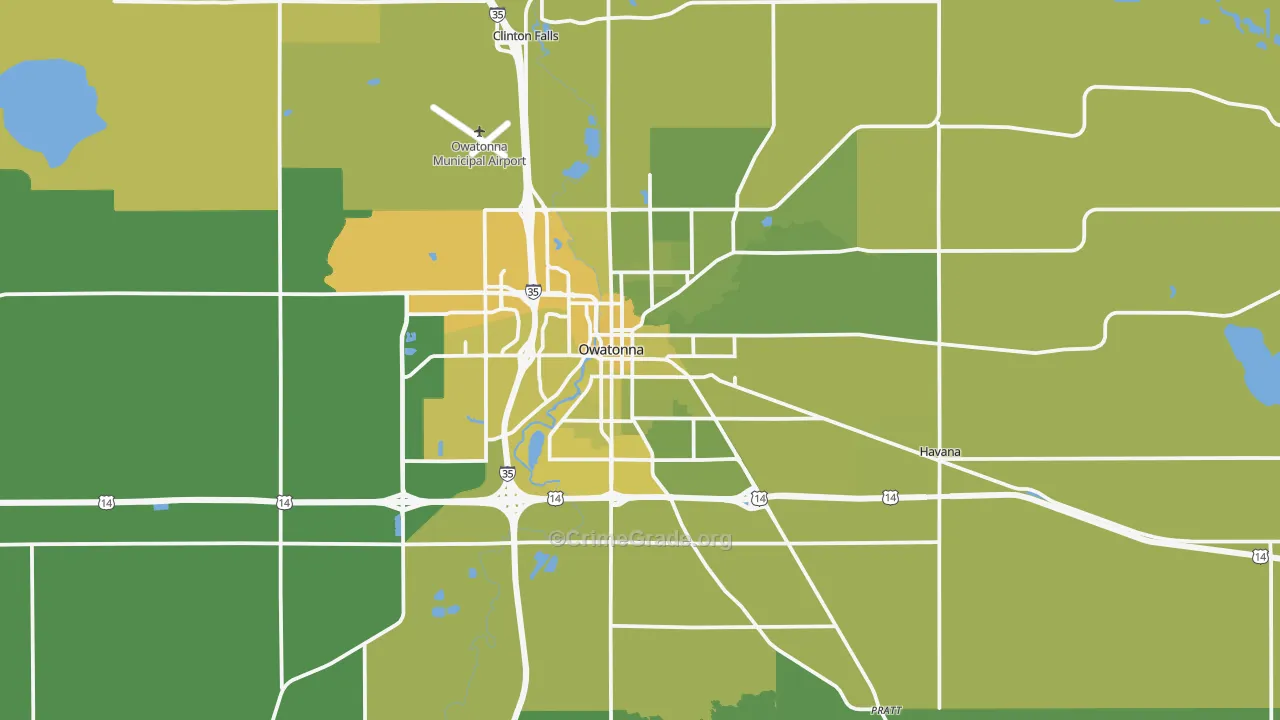 55060, MN Map of Vehicle Theft Rates
