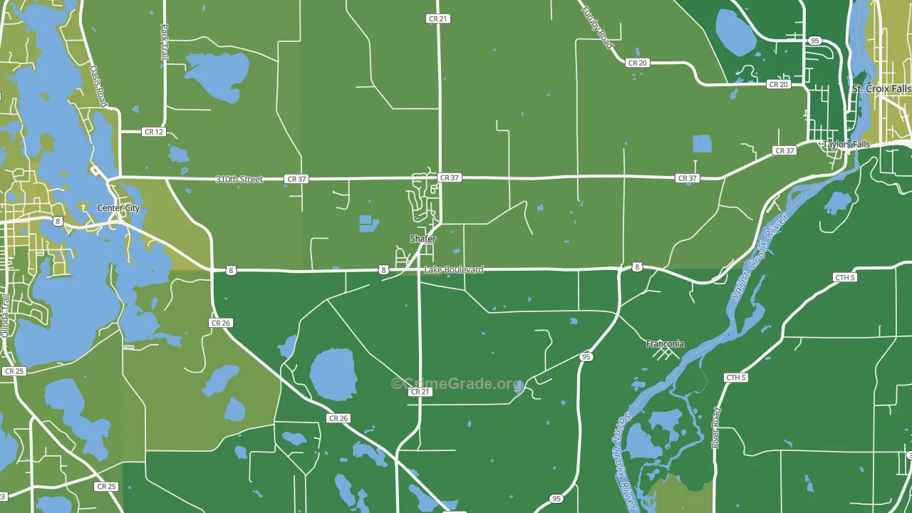 55074, MN Map of Vehicle Theft Rates