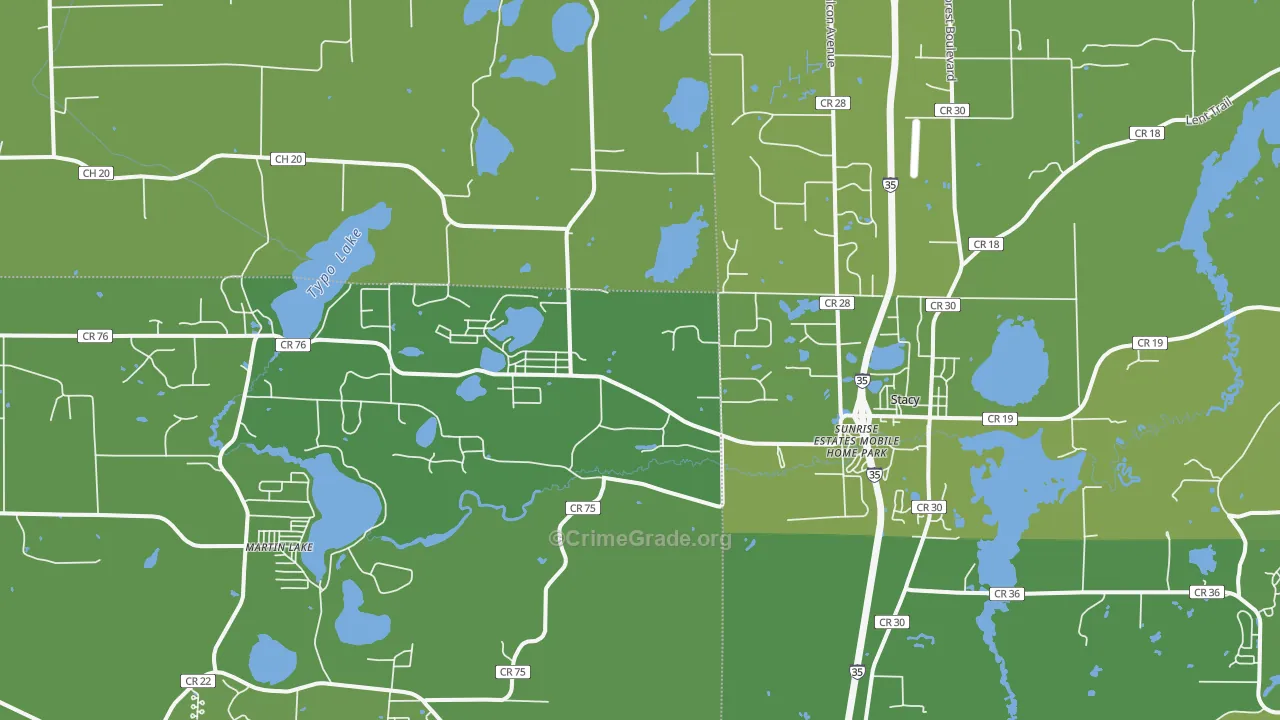 55079, MN Map of Vehicle Theft Rates