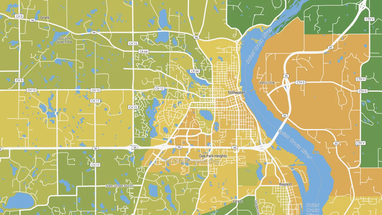 55082, MN Map of Vehicle Theft Rates