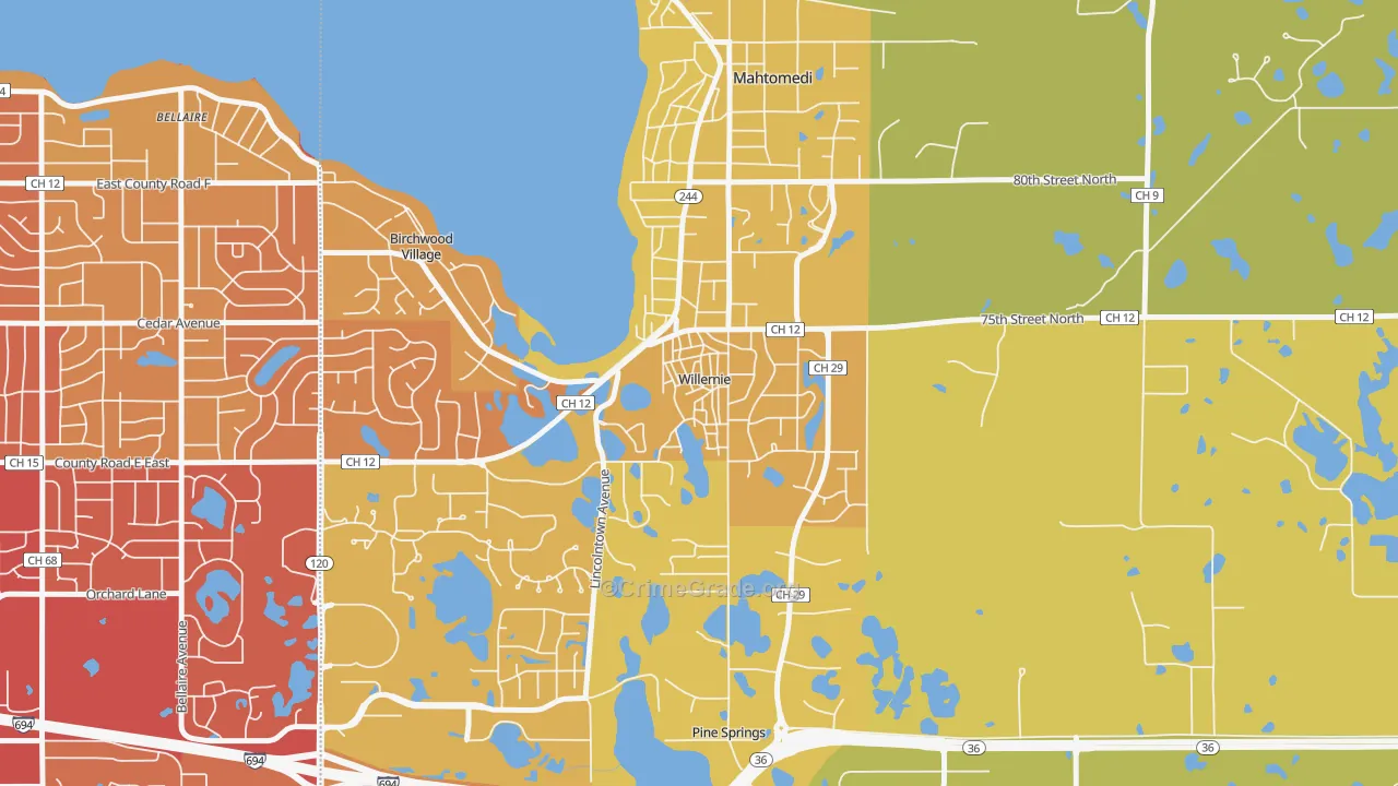 55090, MN Map of Vehicle Theft Rates