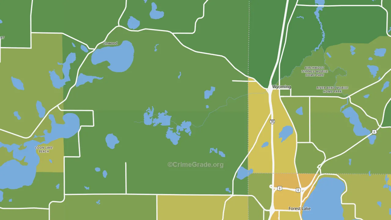 55092, MN Map of Vehicle Theft Rates