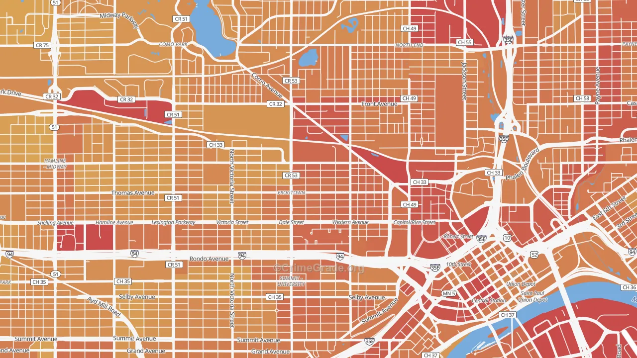 55103, MN Map of Vehicle Theft Rates