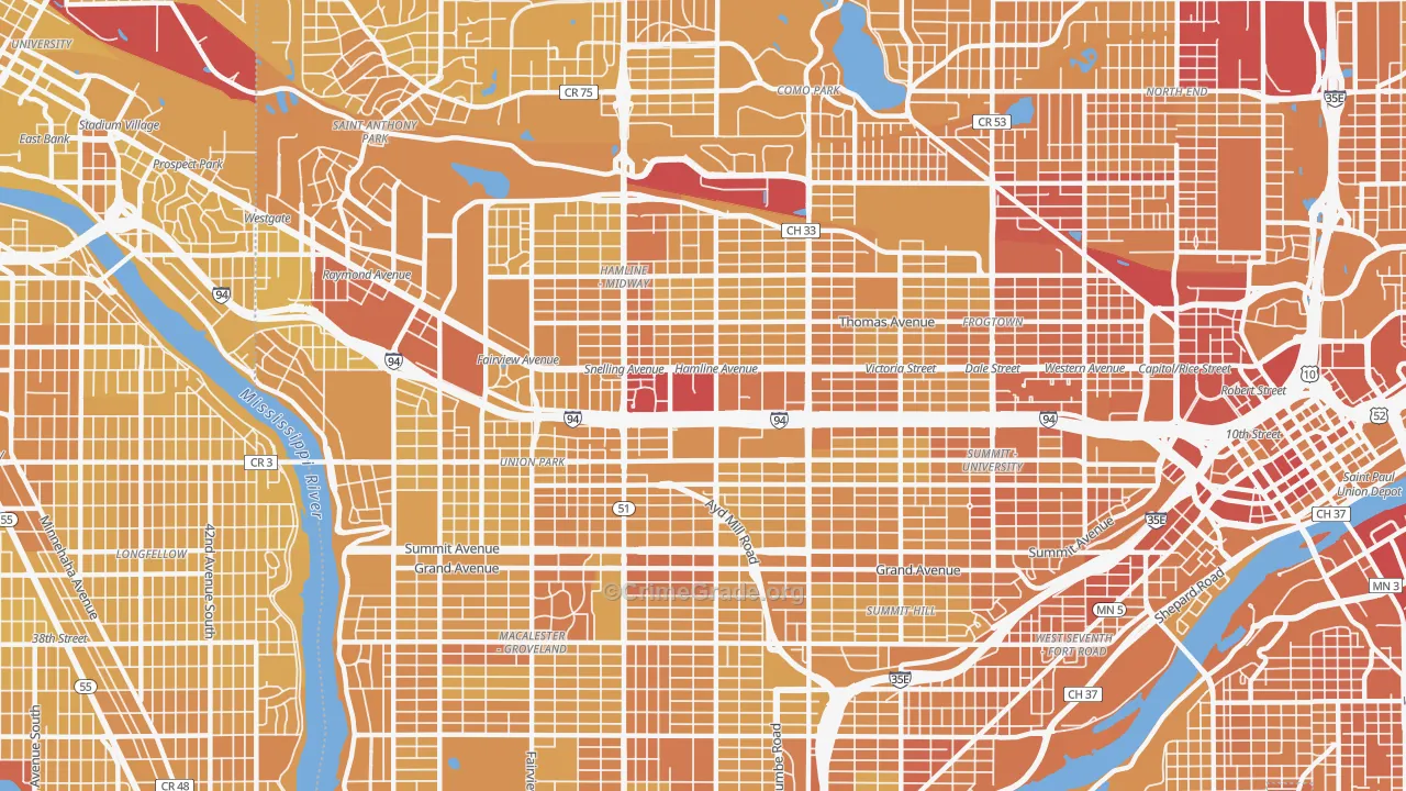 55104, MN Map of Vehicle Theft Rates
