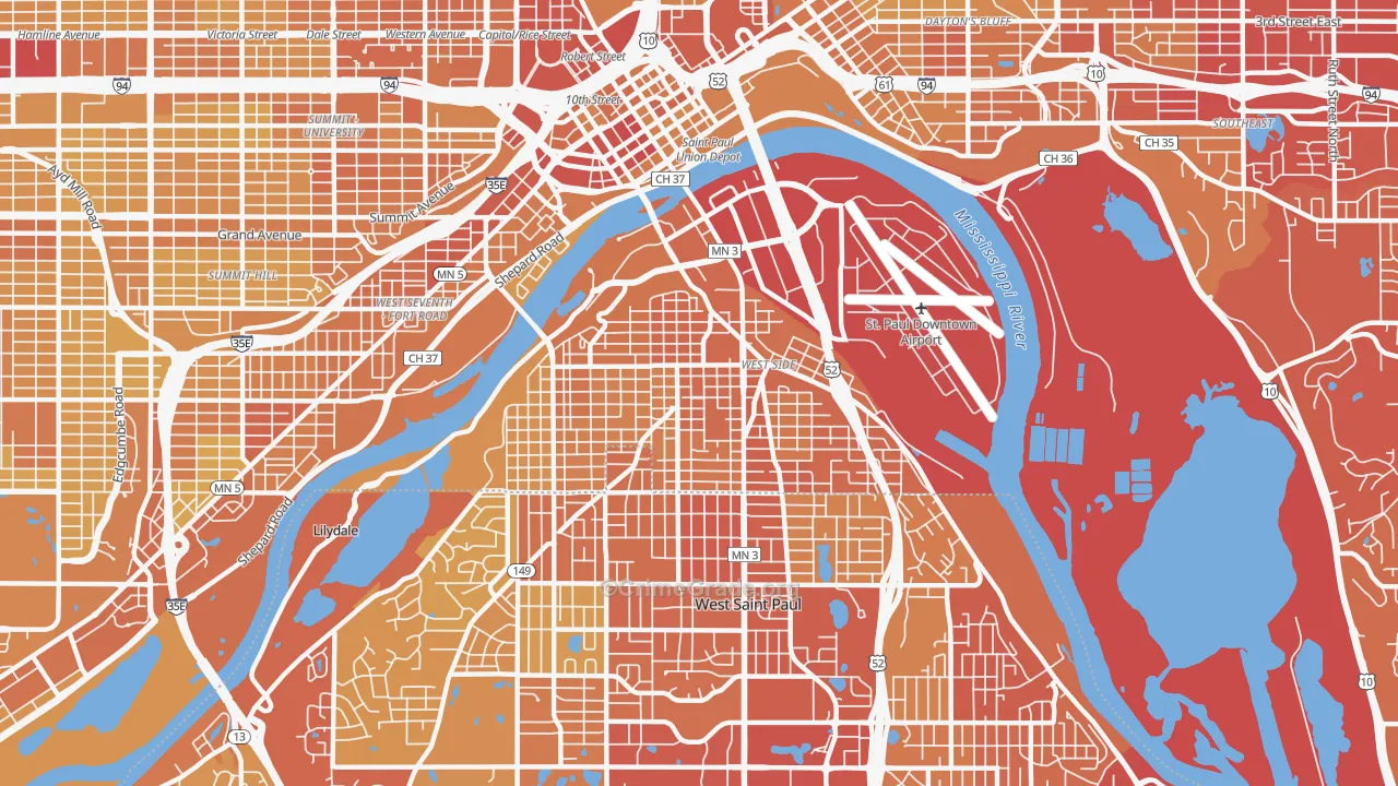 55107, MN Map of Vehicle Theft Rates