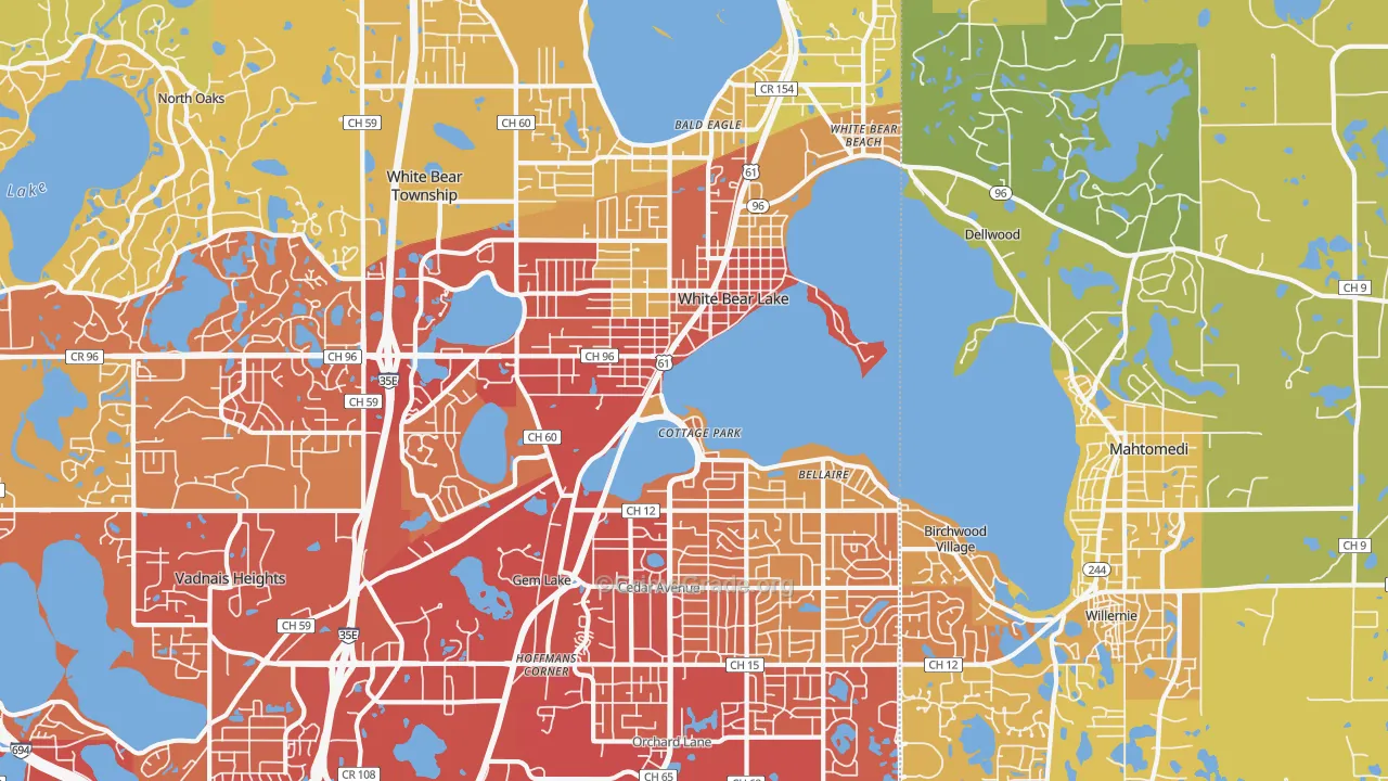 55110, MN Map of Vehicle Theft Rates
