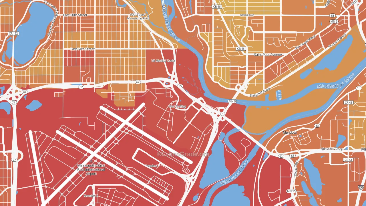 55111, MN Map of Vehicle Theft Rates