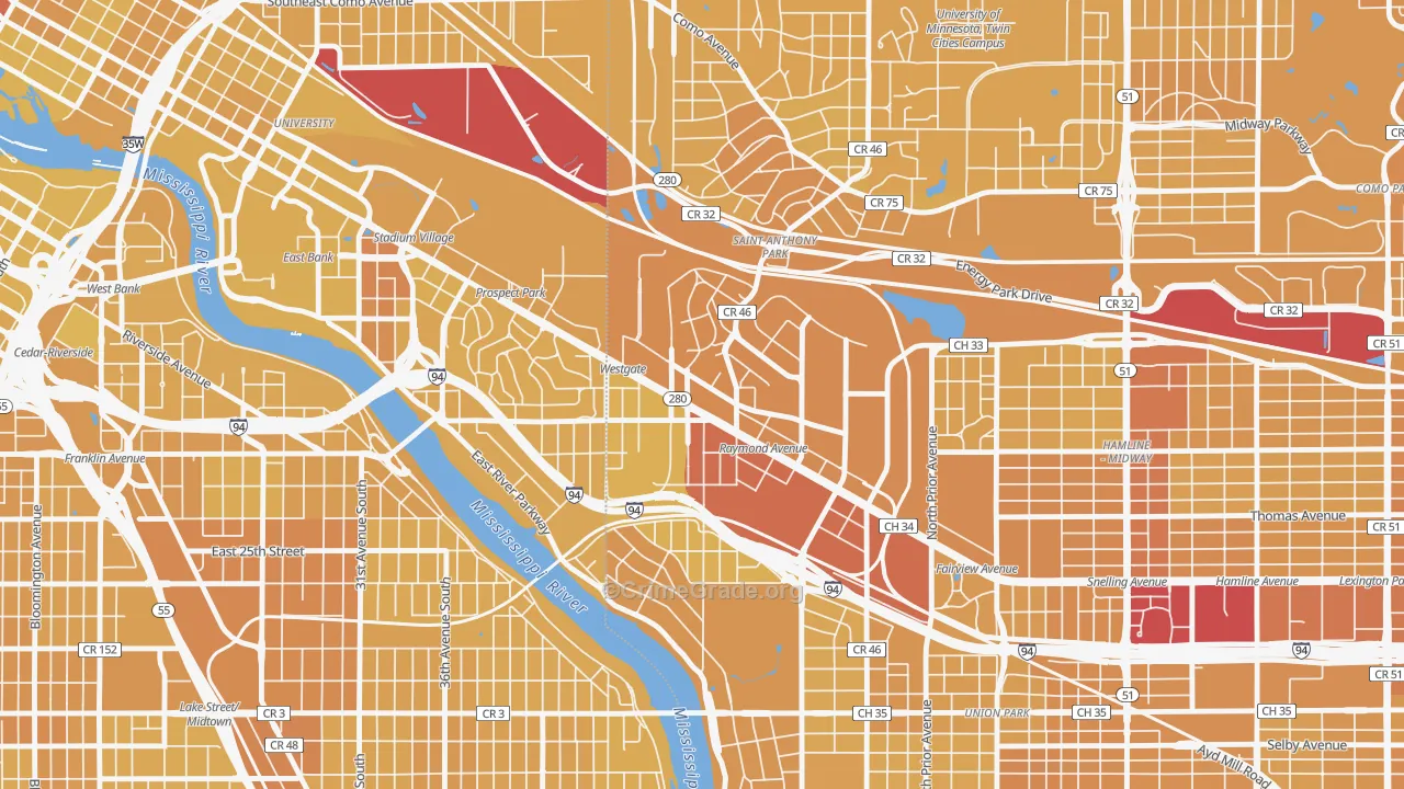 55114, MN Map of Vehicle Theft Rates