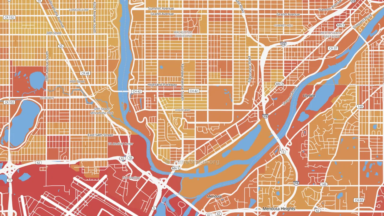 55116, MN Map of Vehicle Theft Rates