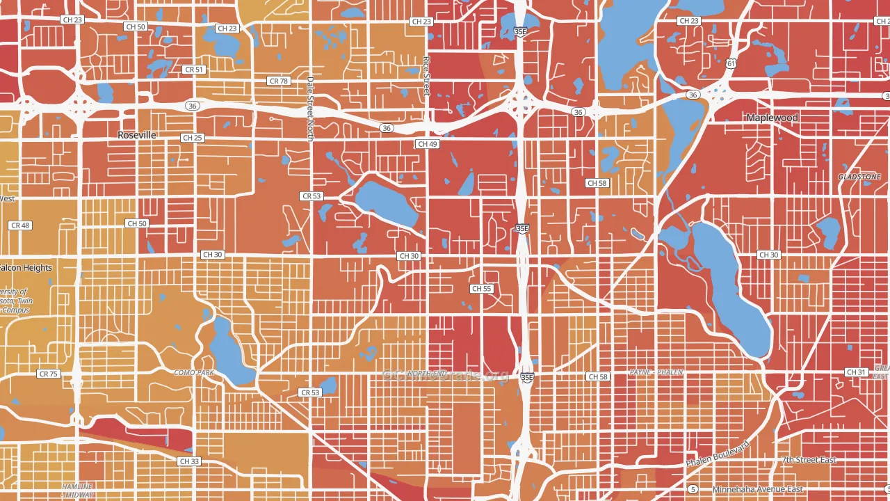 55117, MN Map of Vehicle Theft Rates