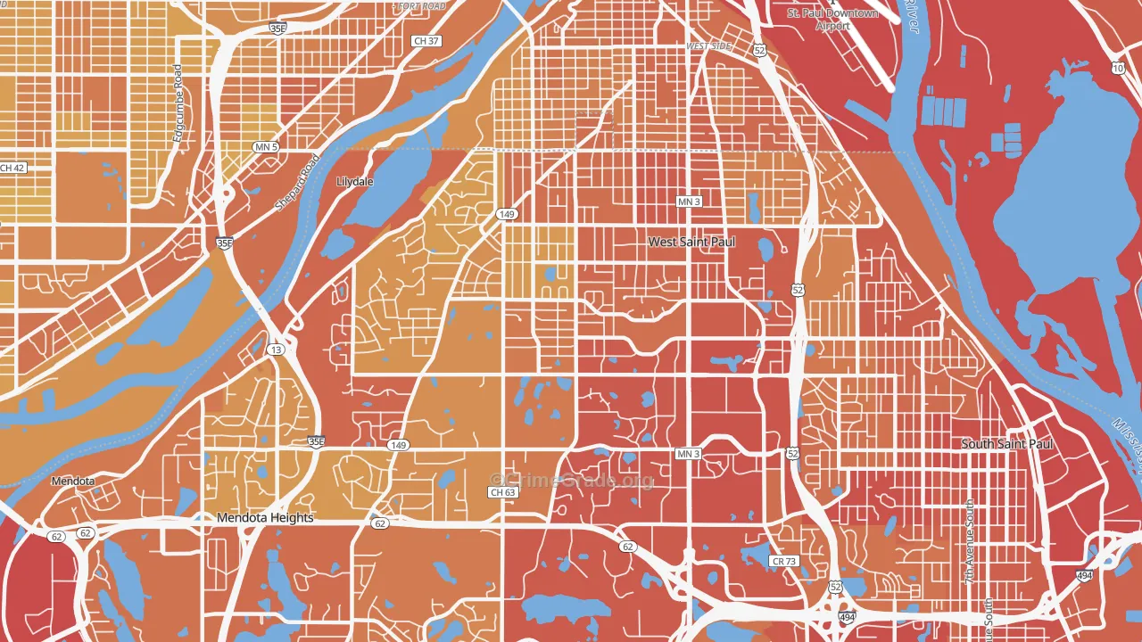 55118, MN Map of Vehicle Theft Rates