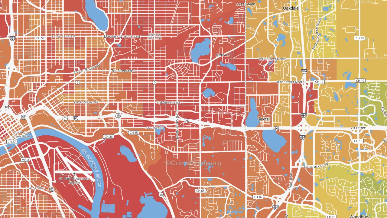 55119, MN Map of Vehicle Theft Rates