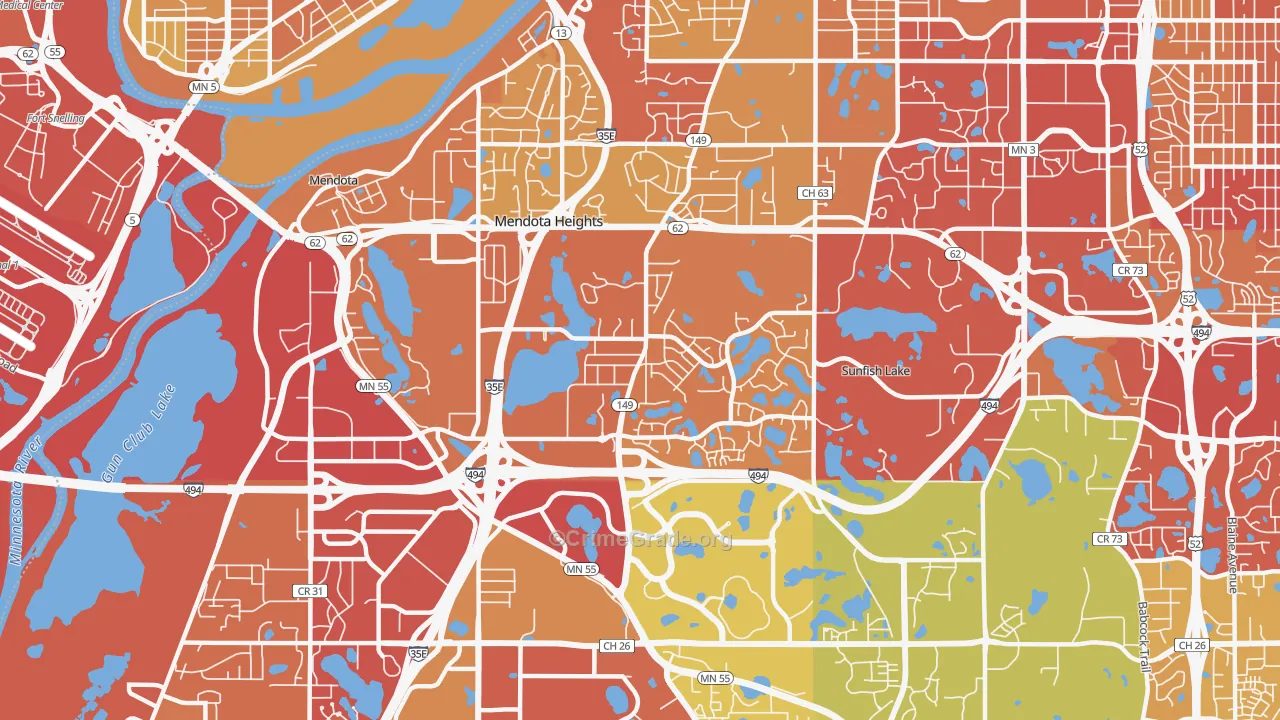 55120, MN Map of Vehicle Theft Rates
