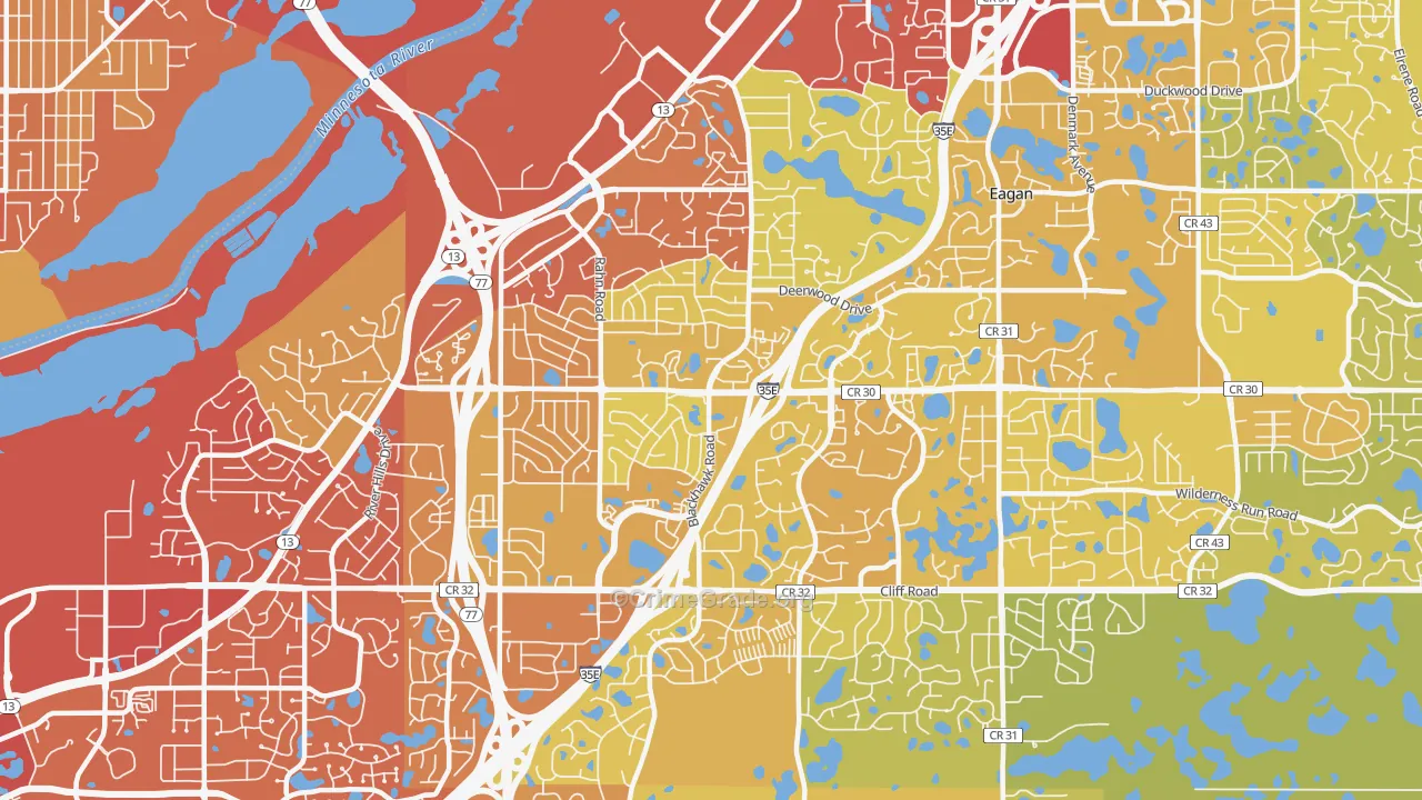 55122, MN Map of Vehicle Theft Rates