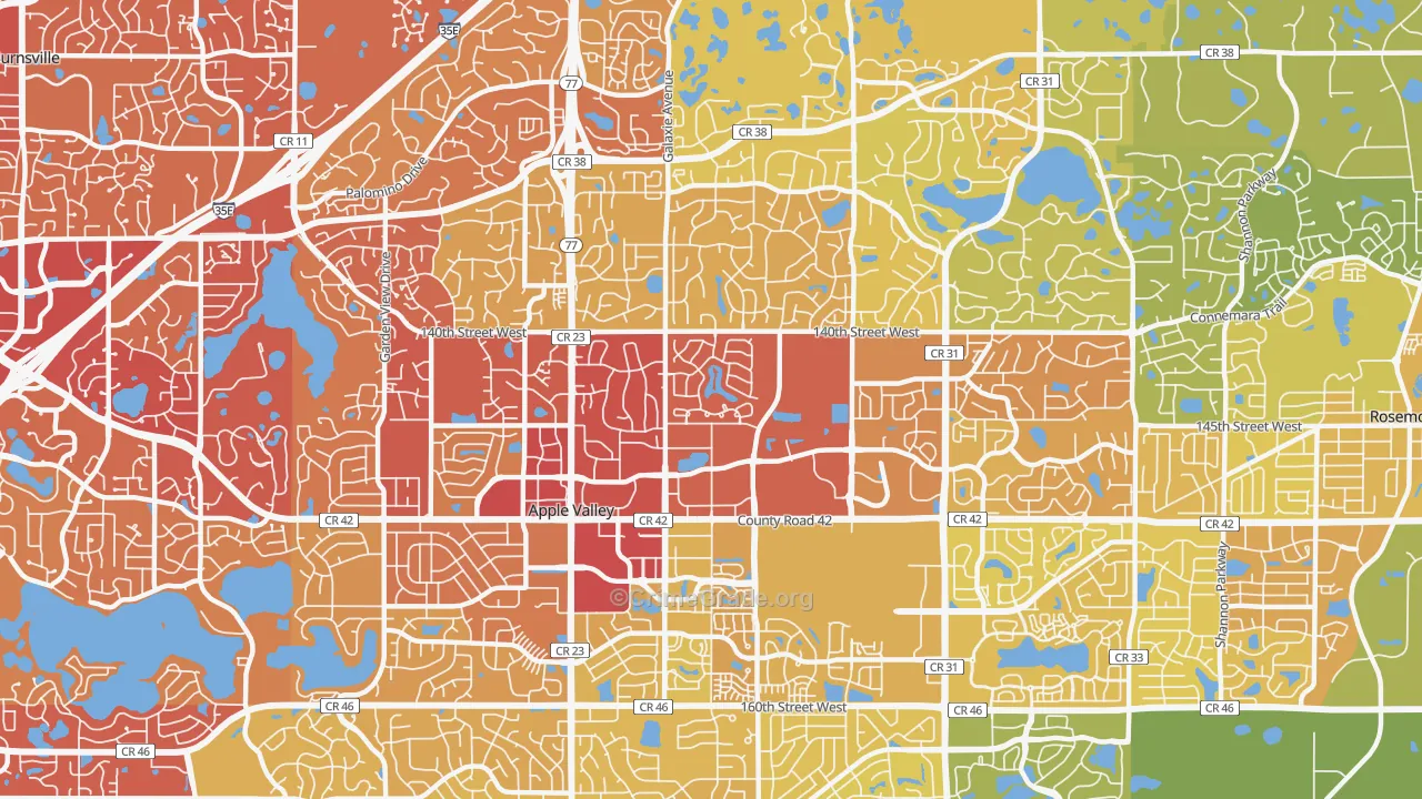 55124, MN Map of Vehicle Theft Rates