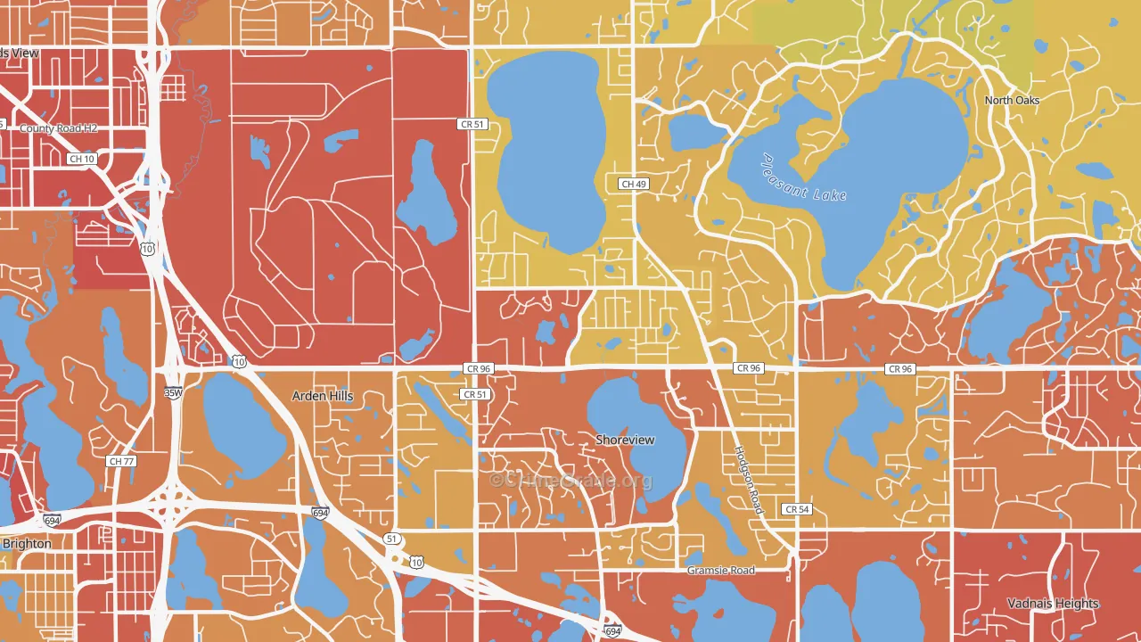 55126, MN Map of Vehicle Theft Rates